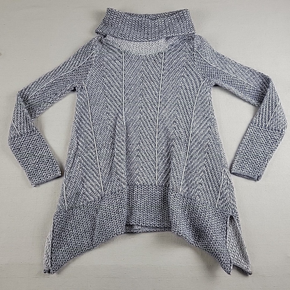 eight eight eight Chunky Knit Sweater Women's Small Gray Marled Turtleneck
